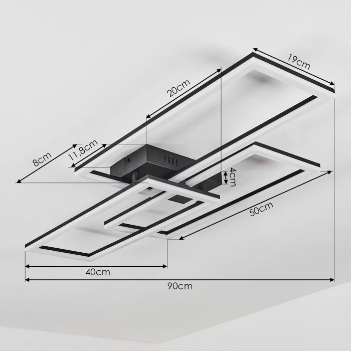 Hofstein Taleta Deckenleuchte LED Schwarz, 1-flammig 4 Hofstein Taleta Deckenleuchte LED Schwarz, 1-flammig – Bild 4