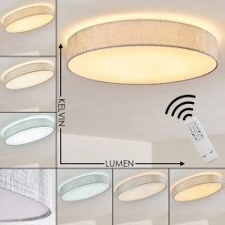 Hofstein Tallaboa Deckenleuchte LED Silber, 1-flammig, Fernbedienung