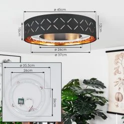 Hofstein Tallaboa Deckenleuchte LED Schwarz, Weiß, 1-flammig -LED Leuchten Verkäufe 2022 tallaboa deckenleuchte h3561492 3