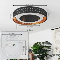 Hofstein Tallaboa Deckenleuchte LED Schwarz, Weiß, 1-flammig -LED Leuchten Verkäufe 2022 tallaboa deckenleuchte h3562024 3