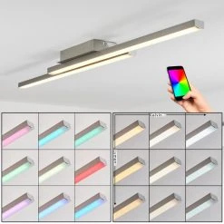 Hofstein Tamizat Deckenleuchte LED Nickel-Matt, 2-flammig, Farbwechsler