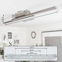 Hofstein Tamizat Deckenleuchte LED Nickel-Matt, 2-flammig, Farbwechsler -LED Leuchten Verkäufe 2022 tamizat deckenleuchte h3650929 3