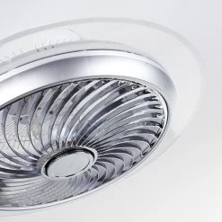 Hofstein Tamworth Deckenventilator LED Silber, Transparent, Klar, 1-flammig, Fernbedienung -LED Leuchten Verkäufe 2022 tamworth deckenventilator h3372036 10