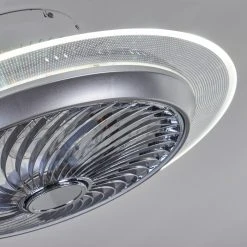 Hofstein Tamworth Deckenventilator LED Silber, Transparent, Klar, 1-flammig, Fernbedienung -LED Leuchten Verkäufe 2022 tamworth deckenventilator h3372036 13