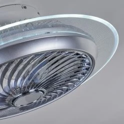 Hofstein Tamworth Deckenventilator LED Silber, Transparent, Klar, 1-flammig, Fernbedienung -LED Leuchten Verkäufe 2022 tamworth deckenventilator h3372036 15