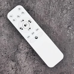 Hofstein Tamworth Deckenventilator LED Silber, Transparent, Klar, 1-flammig, Fernbedienung -LED Leuchten Verkäufe 2022 tamworth deckenventilator h3372036 18