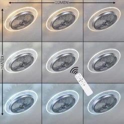 Hofstein Tamworth Deckenventilator LED Silber, Transparent, Klar, 1-flammig, Fernbedienung -LED Leuchten Verkäufe 2022 tamworth deckenventilator h3372036 3