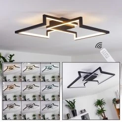 Hofstein Taxmido Deckenleuchte LED Schwarz, Weiß, 1-flammig, Fernbedienung