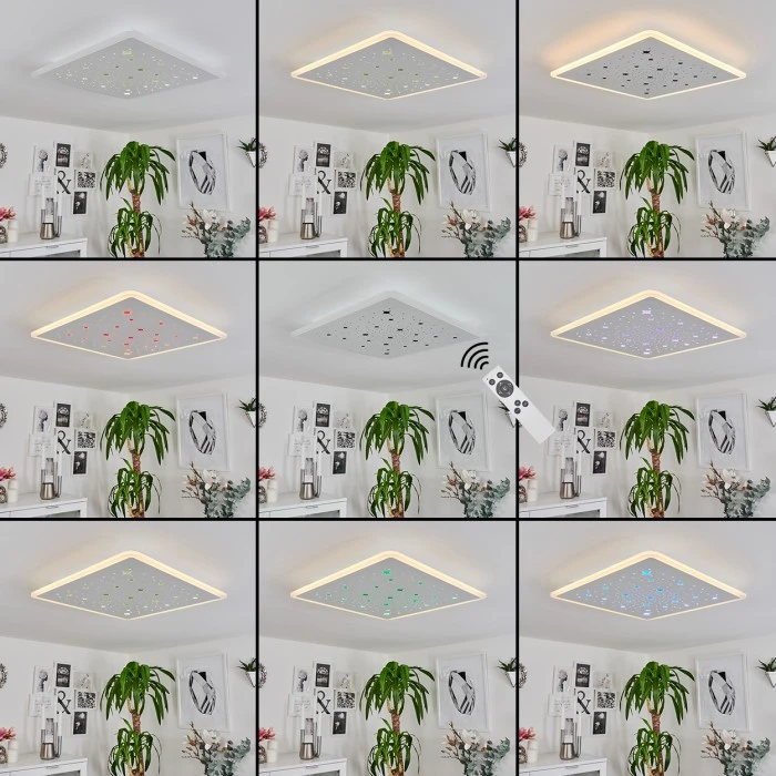 Hofstein Telsen Deckenpanel LED Weiß, 2-flammig, Fernbedienung, Farbwechsler 2 Hofstein Telsen Deckenpanel LED Weiß, 2-flammig, Fernbedienung, Farbwechsler – Bild 2