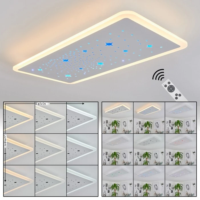 Hofstein Telsen Deckenpanel LED Weiß, 2-flammig, Fernbedienung, Farbwechsler 1 Hofstein Telsen Deckenpanel LED Weiß, 2-flammig, Fernbedienung, Farbwechsler