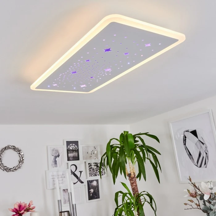 Hofstein Telsen Deckenpanel LED Weiß, 2-flammig, Fernbedienung, Farbwechsler 7 Hofstein Telsen Deckenpanel LED Weiß, 2-flammig, Fernbedienung, Farbwechsler – Bild 7