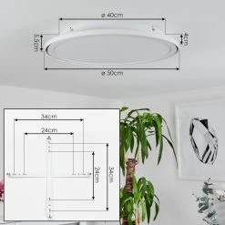 Hofstein Telsen Deckenpanel LED Wei&szlig;, 2-flammig, Fernbedienung, Farbwechsler -LED Leuchten Verkäufe 2022 telsen deckenpanel h3562819 3