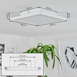 Hofstein Telsen Deckenpanel LED Weiß, 2-flammig, Fernbedienung, Farbwechsler -LED Leuchten Verkäufe 2022 telsen deckenpanel h3562833 3