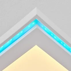 Hofstein Telsen Deckenpanel LED Weiß, 2-flammig, Fernbedienung, Farbwechsler -LED Leuchten Verkäufe 2022 telsen deckenpanel h3562864 5