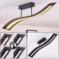 Hofstein Teresina Deckenleuchte LED Schwarz, 1-flammig, Fernbedienung