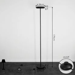 Hofstein Theron Deckenfluter LED Schwarz, 1-flammig, Fernbedienung -LED Leuchten Verkäufe 2022 theron deckenfluter h3456606 3