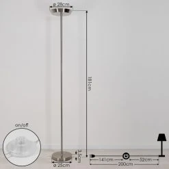 Hofstein Theron Deckenfluter LED Nickel-Matt, 1-flammig, Fernbedienung 13 Hofstein Theron Deckenfluter LED Nickel-Matt, 1-flammig, Fernbedienung -LED Leuchten Verkäufe 2022 theron deckenfluter h3552346 3