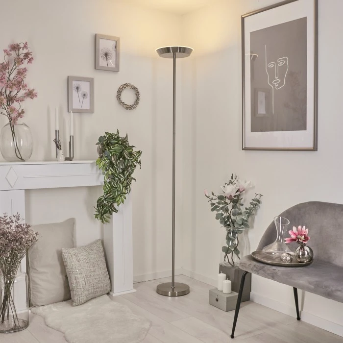 Hofstein Theron Deckenfluter LED Nickel-Matt, 1-flammig, Fernbedienung 9 Hofstein Theron Deckenfluter LED Nickel-Matt, 1-flammig, Fernbedienung – Bild 9