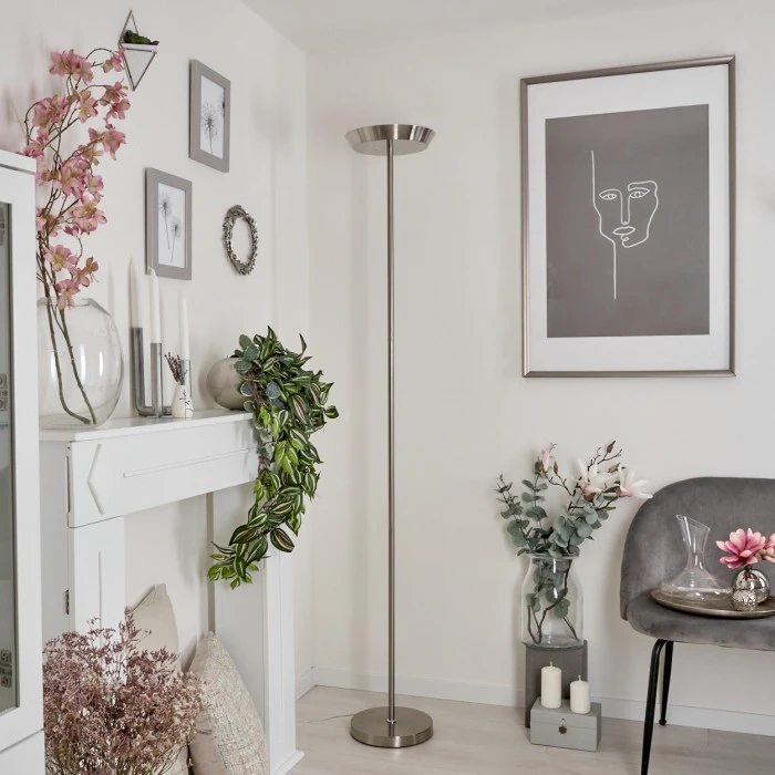 Hofstein Theron Deckenfluter LED Nickel-Matt, 1-flammig, Fernbedienung 10 Hofstein Theron Deckenfluter LED Nickel-Matt, 1-flammig, Fernbedienung – Bild 10