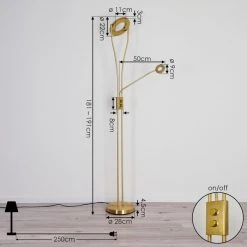Hofstein Tierz Deckenfluter LED Messing, 2-flammig -LED Leuchten Verkäufe 2022 tierz deckenfluter h3380949 3
