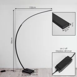 Hofstein Tobillos Stehleuchte LED Schwarz, 1-flammig 15 Hofstein Tobillos Stehleuchte LED Schwarz, 1-flammig -LED Leuchten Verkäufe 2022 tobillos stehleuchte h3375006 3