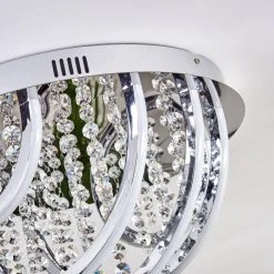 Hofstein Toirano Deckenleuchte LED Chrom, Silber, Weiß, Glitzereffekt, 2-flammig, Fernbedienung, Farbwechsler -LED Leuchten Verkäufe 2022 toirano deckenleuchte h3427316 2