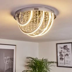 Hofstein Toirano Deckenleuchte LED Chrom, Silber, Weiß, Glitzereffekt, 2-flammig, Fernbedienung, Farbwechsler -LED Leuchten Verkäufe 2022 toirano deckenleuchte h3427316 9