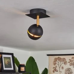 Hofstein Tome Deckenleuchte LED Messing, Schwarz, 1-flammig -LED Leuchten Verkäufe 2022 tome deckenleuchte h3609774 8