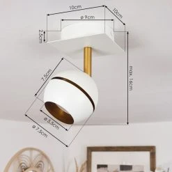 Hofstein Tome Deckenleuchte LED Messing, Weiß, 1-flammig -LED Leuchten Verkäufe 2022 tome deckenleuchte h3611722 3