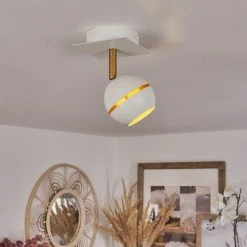 Hofstein Tome Deckenleuchte LED Messing, Weiß, 1-flammig -LED Leuchten Verkäufe 2022 tome deckenleuchte h3611722 8