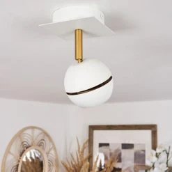 Hofstein Tome Deckenleuchte LED Messing, Weiß, 1-flammig -LED Leuchten Verkäufe 2022 tome deckenleuchte h3611722 9