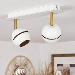 Hofstein Tome Deckenleuchte LED Messing, Weiß, 2-flammig -LED Leuchten Verkäufe 2022 tome deckenleuchte h3611746 11