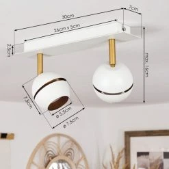 Hofstein Tome Deckenleuchte LED Messing, Weiß, 2-flammig -LED Leuchten Verkäufe 2022 tome deckenleuchte h3611746 3