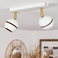 Hofstein Tome Deckenleuchte LED Messing, Weiß, 2-flammig -LED Leuchten Verkäufe 2022 tome deckenleuchte h3611746 9