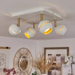 Hofstein Tome Deckenleuchte LED Messing, Weiß, 4-flammig -LED Leuchten Verkäufe 2022 tome deckenleuchte h3611784 8