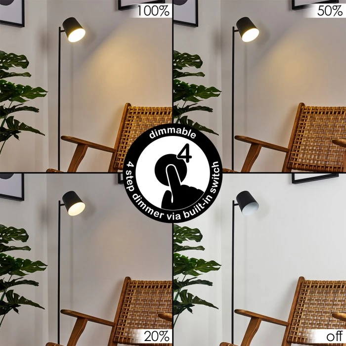 Hofstein Tontolos Stehleuchte LED Schwarz, 1-flammig 2 Hofstein Tontolos Stehleuchte LED Schwarz, 1-flammig – Bild 2