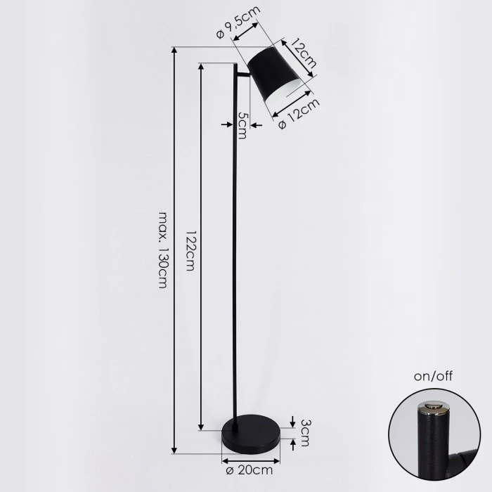 Hofstein Tontolos Stehleuchte LED Schwarz, 1-flammig 4 Hofstein Tontolos Stehleuchte LED Schwarz, 1-flammig – Bild 4