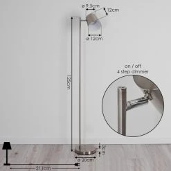 Hofstein Tontolos Stehleuchte LED Nickel-Matt, 1-flammig -LED Leuchten Verkäufe 2022 tontolos stehleuchte h3385388 3
