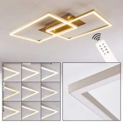 Hofstein Torres Deckenleuchte LED Nickel-Matt, 2-flammig, Fernbedienung