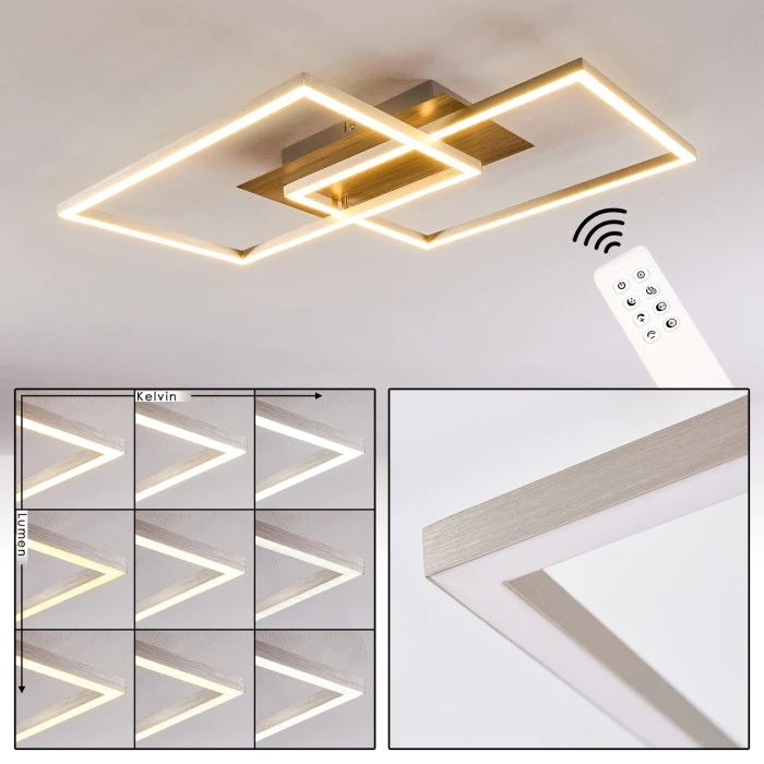 Hofstein Torres Deckenleuchte LED Nickel-Matt, 2-flammig, Fernbedienung 1 Hofstein Torres Deckenleuchte LED Nickel-Matt, 2-flammig, Fernbedienung