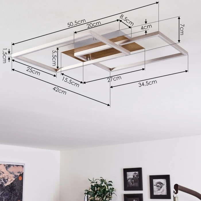 Hofstein Torres Deckenleuchte LED Nickel-Matt, 2-flammig, Fernbedienung 4 Hofstein Torres Deckenleuchte LED Nickel-Matt, 2-flammig, Fernbedienung – Bild 4