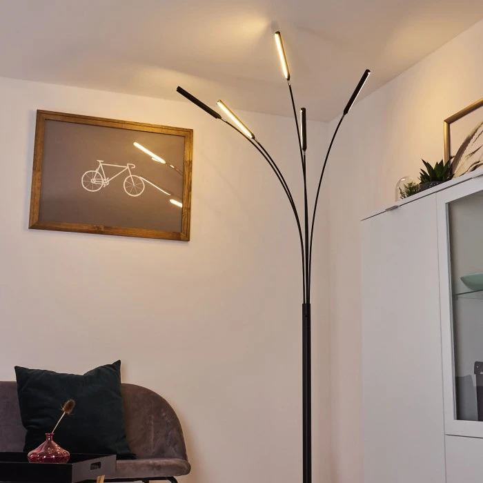 Hofstein Totara Stehleuchte LED Schwarz, 5-flammig 11 Hofstein Totara Stehleuchte LED Schwarz, 5-flammig – Bild 11