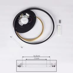 Hofstein Trapani Deckenleuchte LED Schwarz, Gold, 1-flammig, Fernbedienung, Farbwechsler -LED Leuchten Verkäufe 2022 trapani deckenleuchte h3391457 4