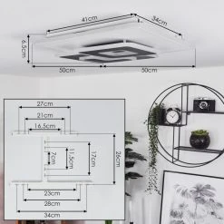 Hofstein Trapani Deckenleuchte LED Weiß, 1-flammig, Fernbedienung -LED Leuchten Verkäufe 2022 trapani deckenleuchte h3458693 6