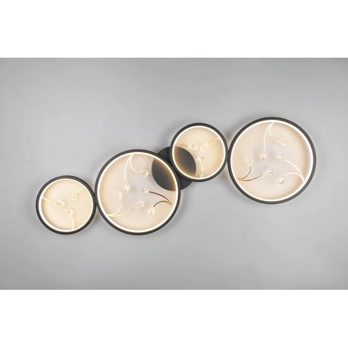 Trio Leuchten Trio Groovy Deckenleuchte LED Schwarz, 1-flammig 2 Trio Leuchten Trio Groovy Deckenleuchte LED Schwarz, 1-flammig – Bild 2