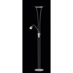 Trio Leuchten ARIOZONA Deckenfluter LED Nickel-Matt, Chrom, Edelstahl, 1-flammig