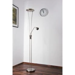 Trio Leuchten ARIZONA Deckenfluter LED Nickel-Matt, Chrom, Edelstahl, 1-flammig -LED Leuchten Verkäufe 2022 trio leuchten arizona deckenfluter 426410207 do1 10