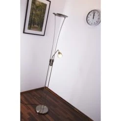 Trio Leuchten ARIZONA Deckenfluter LED Nickel-Matt, Chrom, Edelstahl, 1-flammig -LED Leuchten Verkäufe 2022 trio leuchten arizona deckenfluter 426410207 do1 11