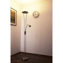 Trio Leuchten ARIZONA Deckenfluter LED Nickel-Matt, Chrom, Edelstahl, 1-flammig -LED Leuchten Verkäufe 2022 trio leuchten arizona deckenfluter 426410207 do1 6