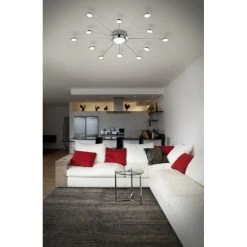 Trio Leuchten BODRUM Deckenleuchte LED Chrom, 12-flammig, Fernbedienung